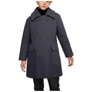 Boys Girls Trench Coat Double Classic Belted Jacket Spring Fall Outwear Dress Coats Khaki Christmas (Grey,1-2 Years)